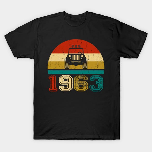 Vintage Jeep 1963 Birthday Jeep Gift T-Shirt by Superdadlove